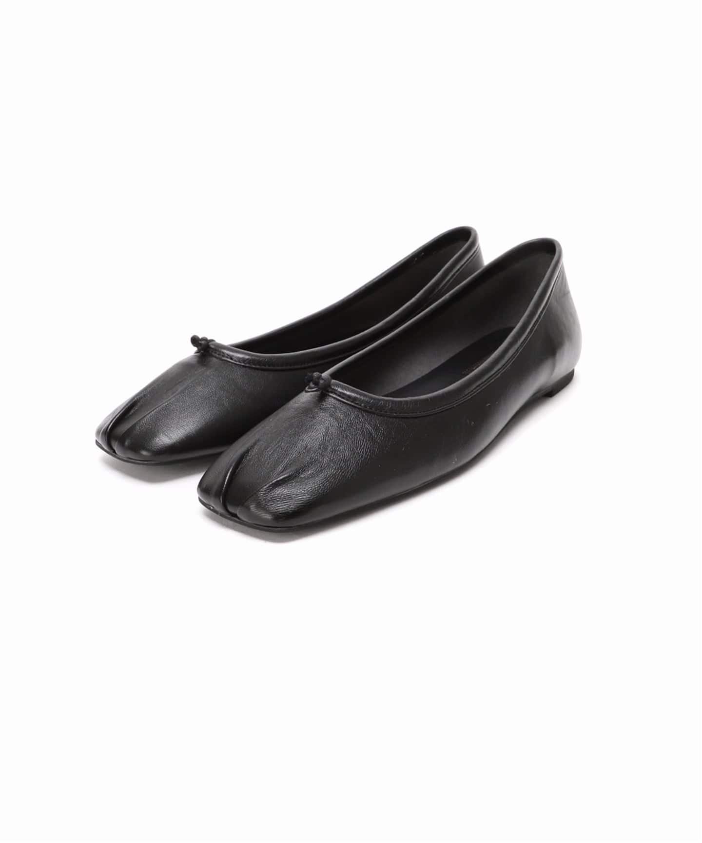 追加》GRISEレザースクエアプリーツフラット（フラットシューズ