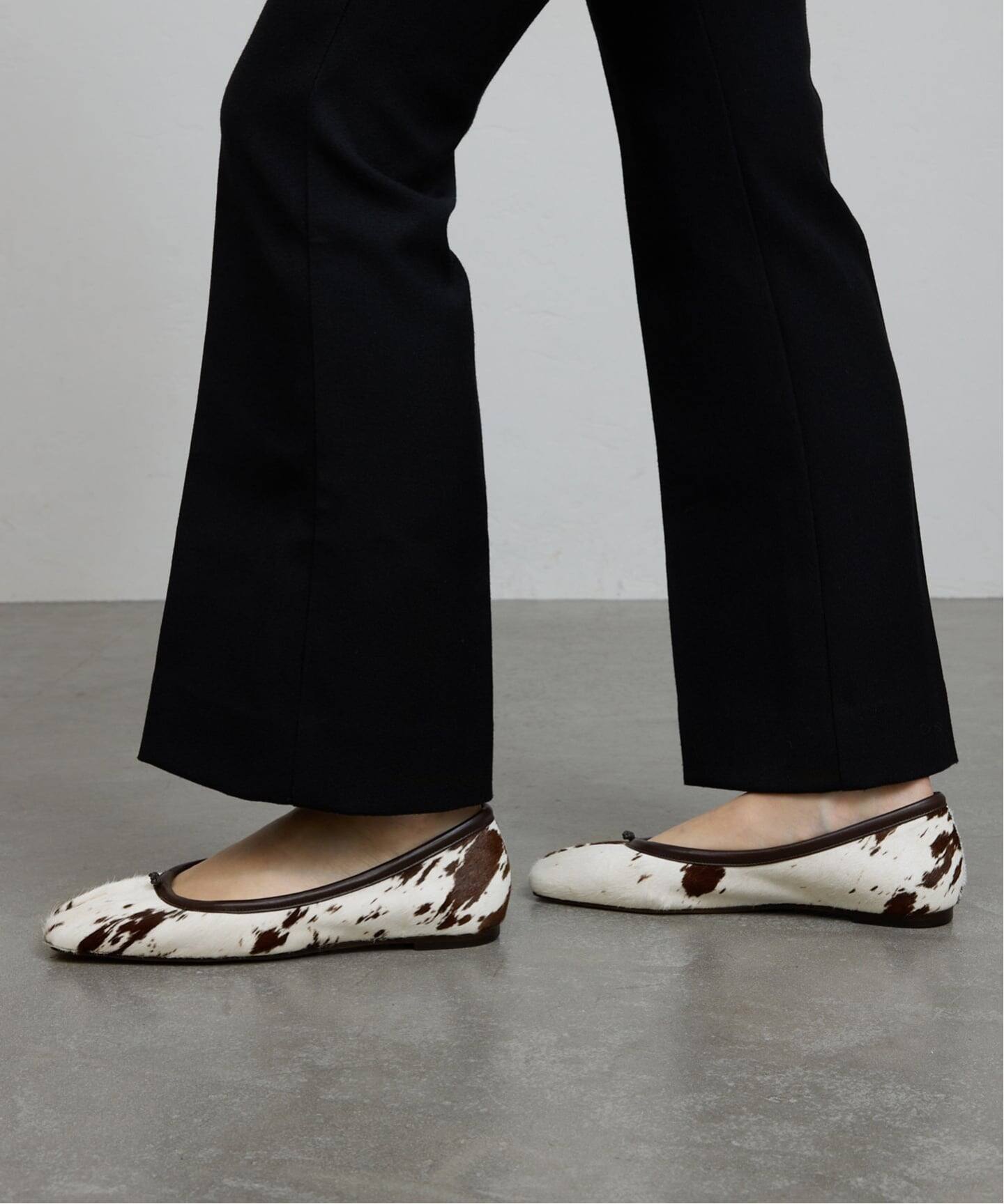 GRISEレザースクエアプリーツフラット（フラットシューズ）｜GRISE