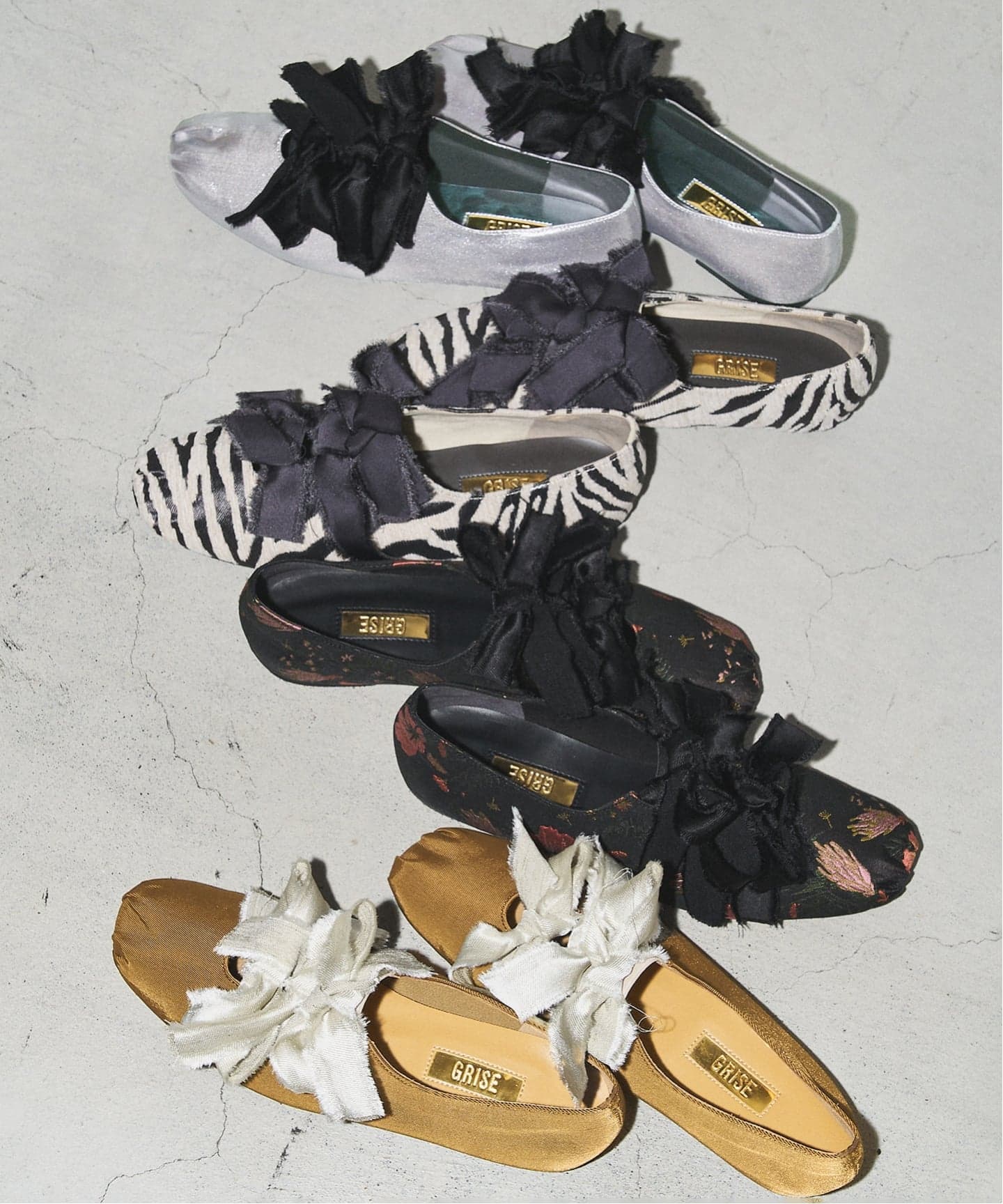 WEB+GRISE新宿店限定/追加》GRISEサテンリボンバレリーナ（フラット