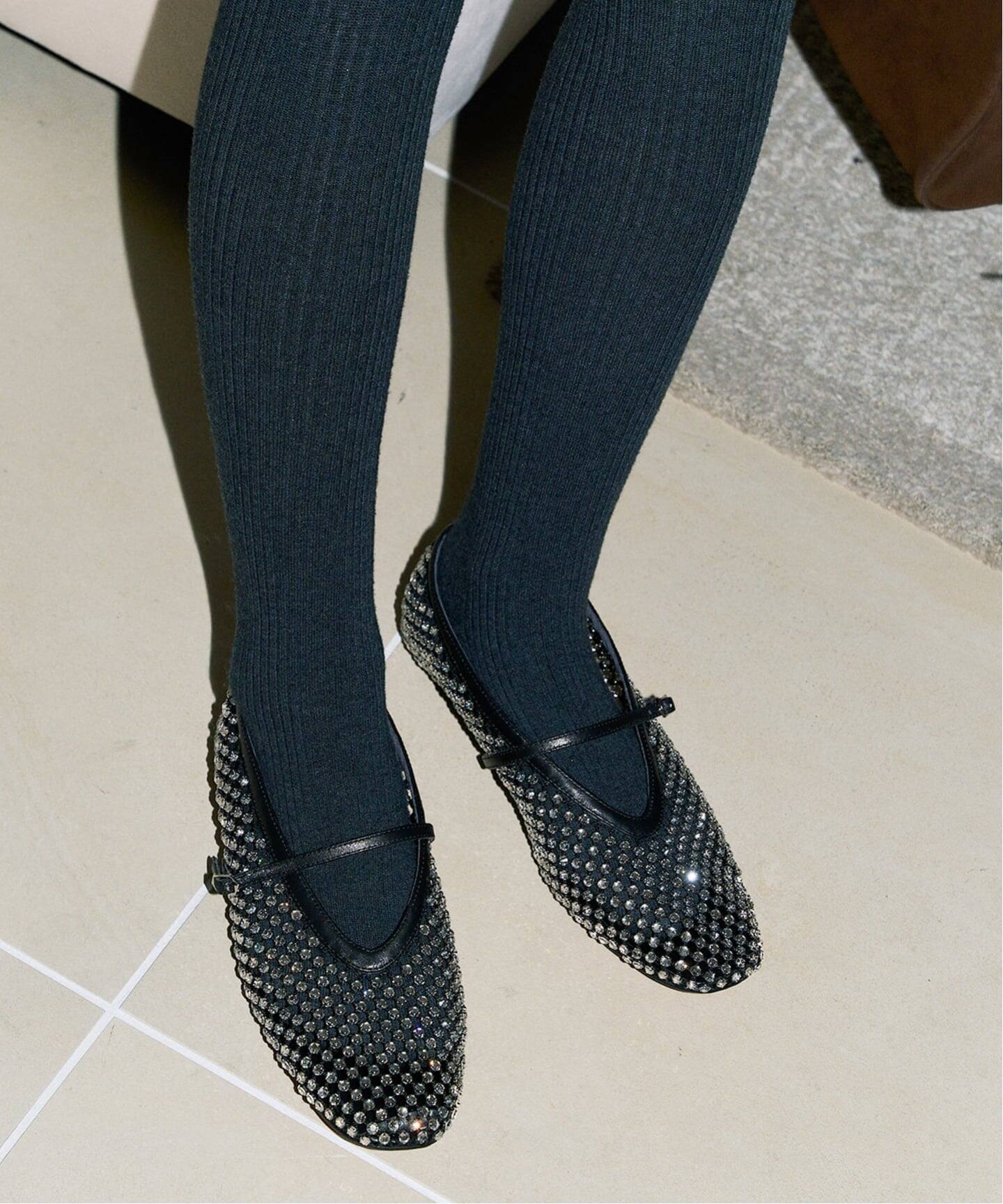 追加》GRISEビジューネットメリージェーン（フラットシューズ）｜GRISE