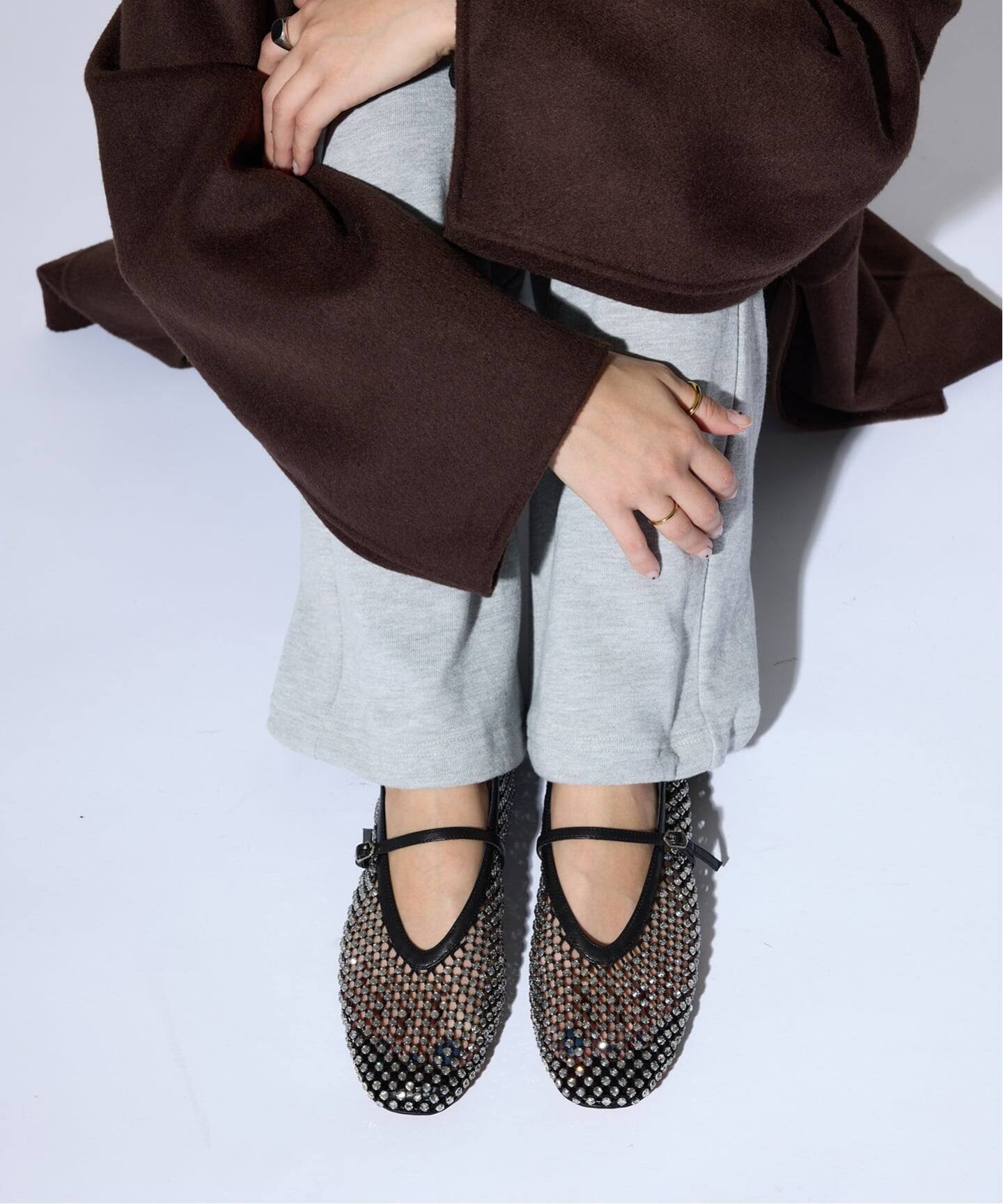 追加》GRISEビジューネットメリージェーン（フラットシューズ）｜GRISE