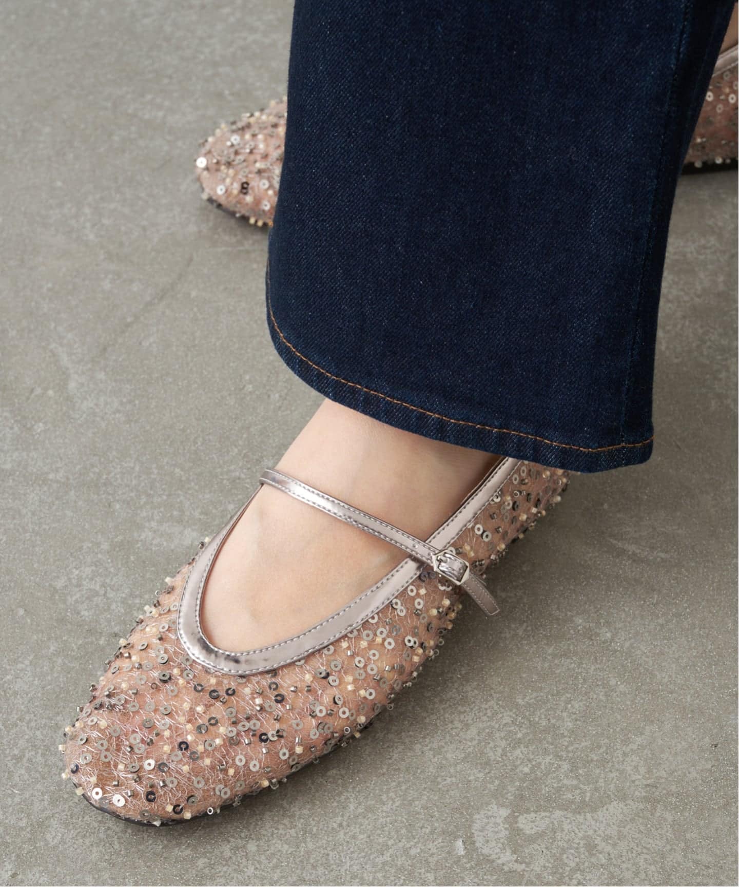 GRISEシアービーズメリージェーン（フラットシューズ）｜GRISE