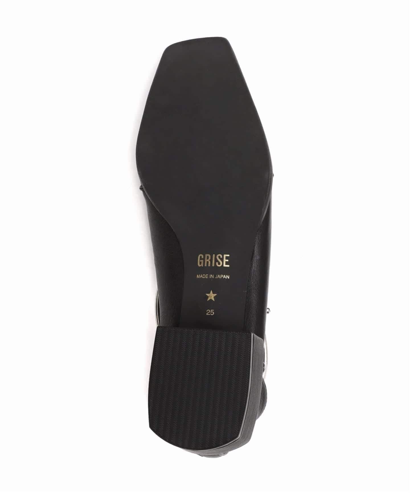 GRISE ブラック アンクルフラットシューズ　23cm 23cm ファッション GRISE ブラック アンクルフラットシューズ