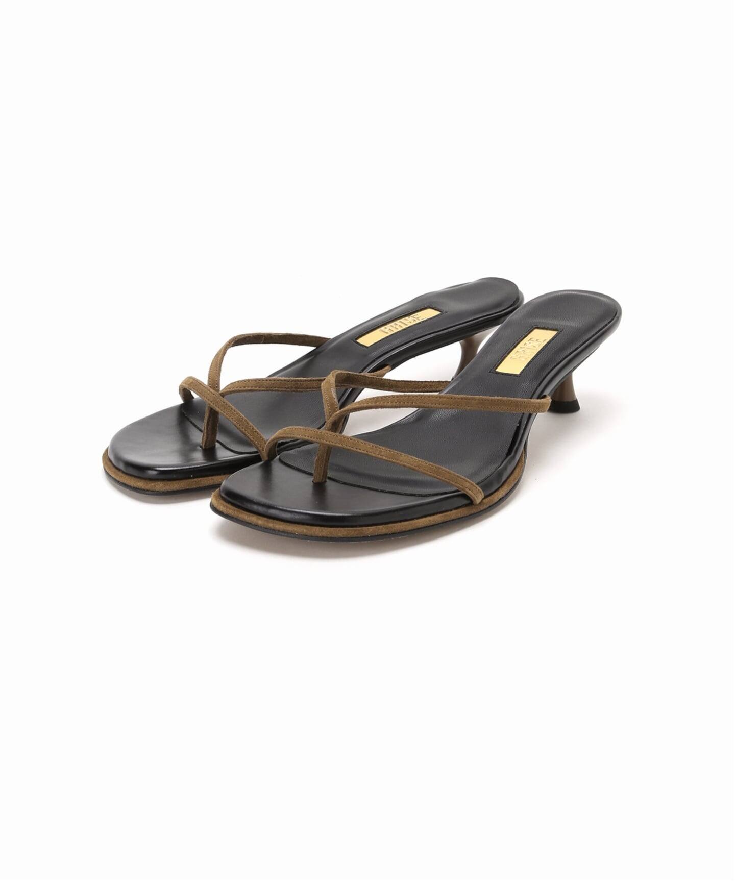 WEB+一部店舗限定》GRISE4.5cmレザーナロートングミュールサンダル