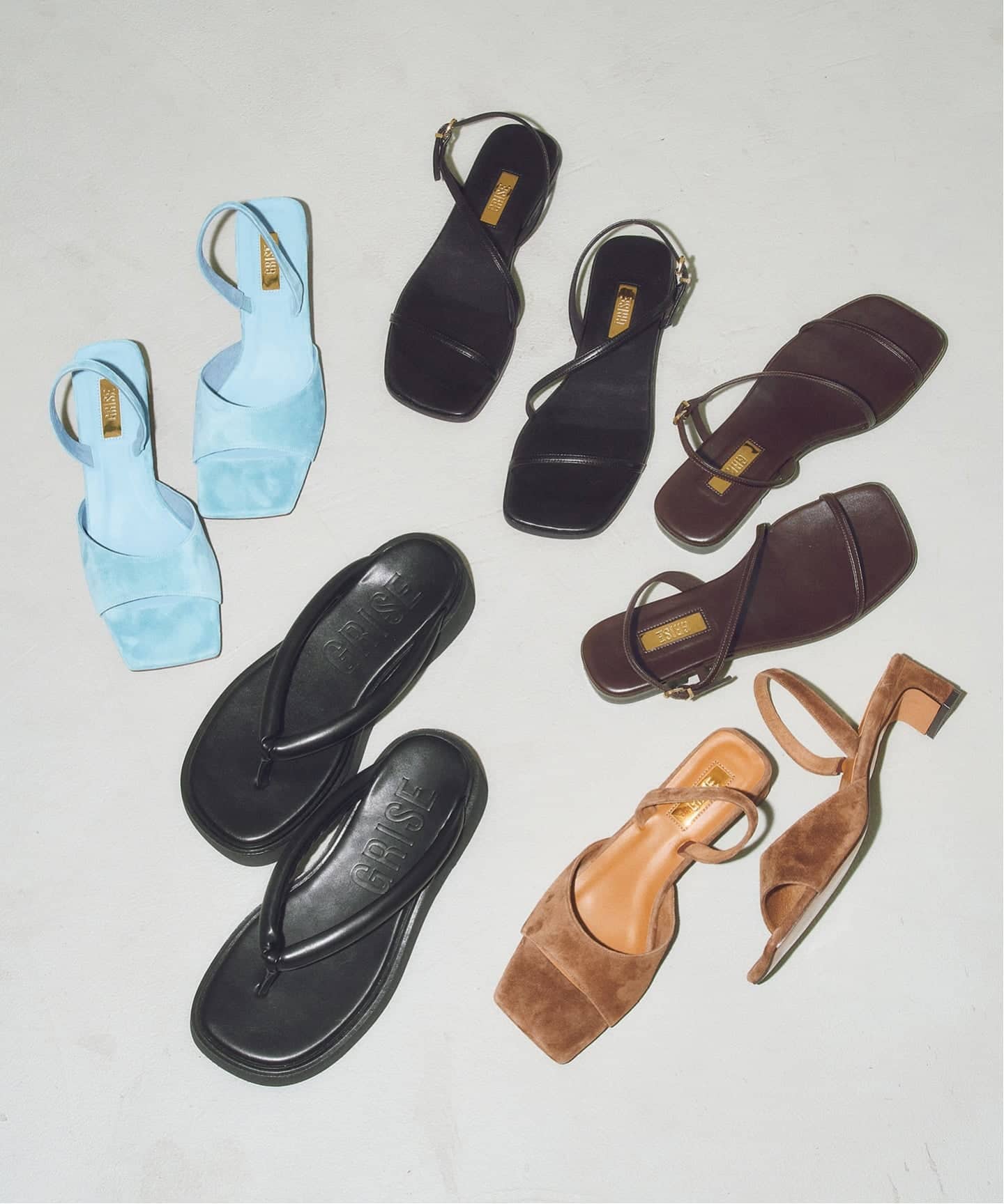 WEB+一部店舗限定》MIDORI UEEDA×GRISEナローストラップフラット