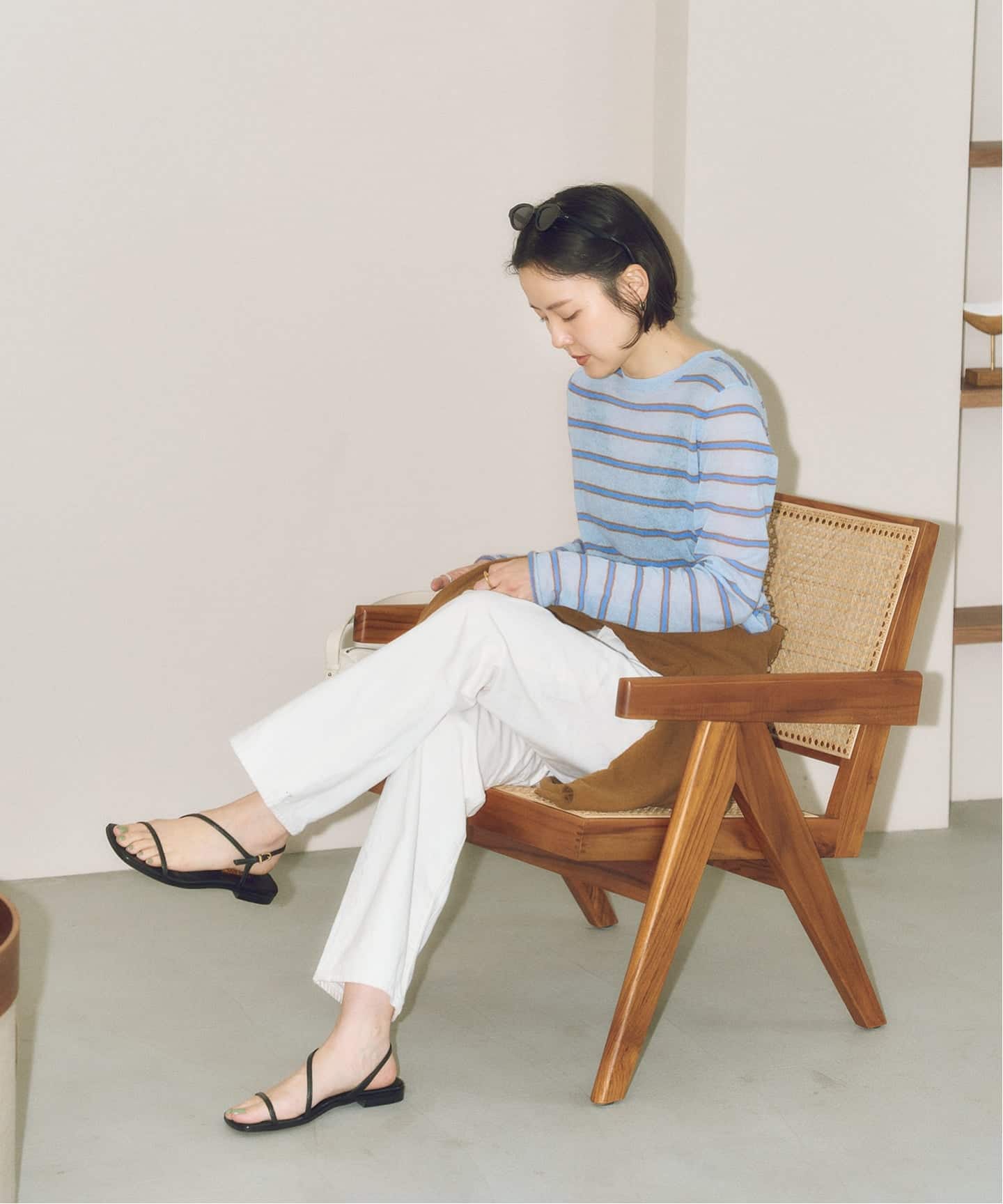 WEB+一部店舗限定》MIDORI UEEDA×GRISEナローストラップフラット