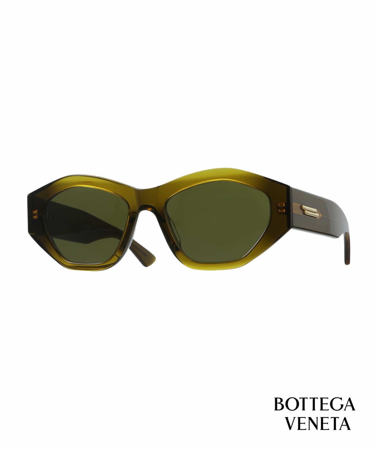 Bottega Veneta ラウンド型サングラス グリーン ボッテガヴェネタ BOTTEGA VENETA サングラス アジアンフィット