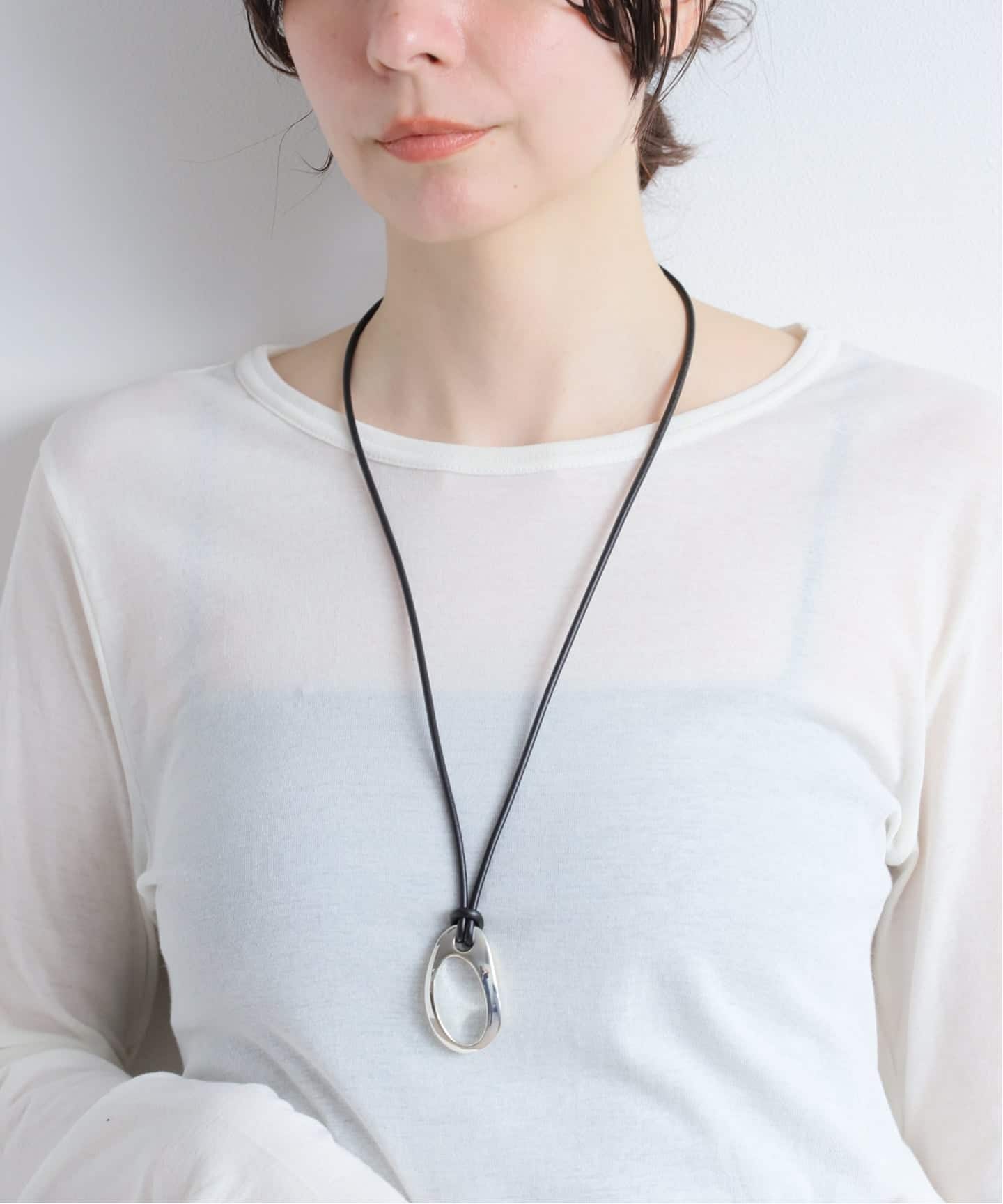 R.ALAGAN IKEBANA RING with code SILVER/BLACK（ネックレス