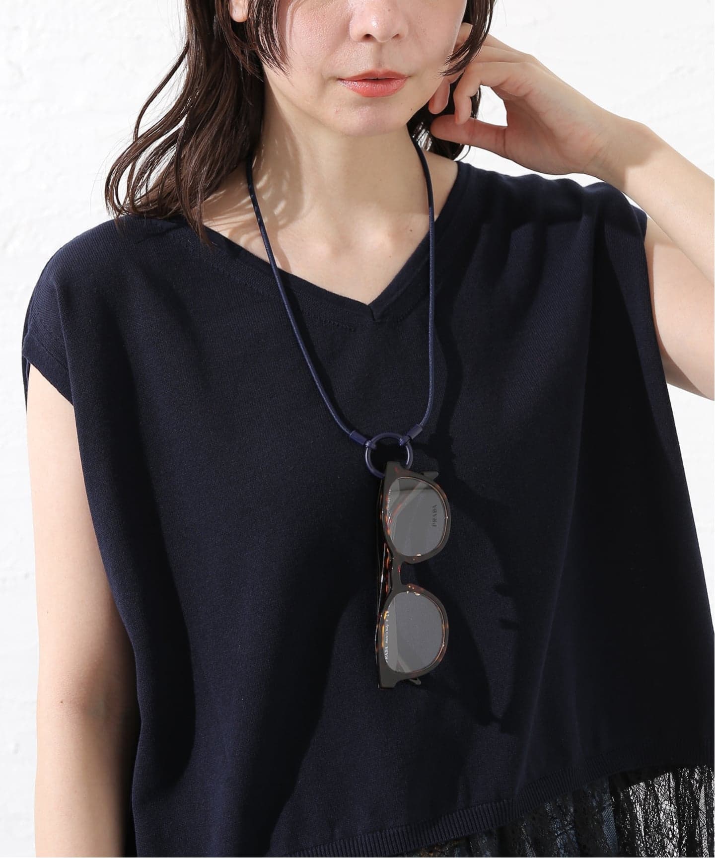 LA LOOP The Rae Sportsloop 25 Navy / Glass holder（ネックレス