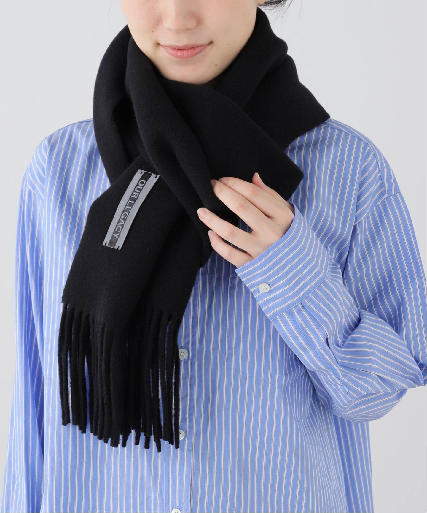 OUR LEGACY ESTATE SCARF, Black Double Wool,（スカーフ／バンダナ
