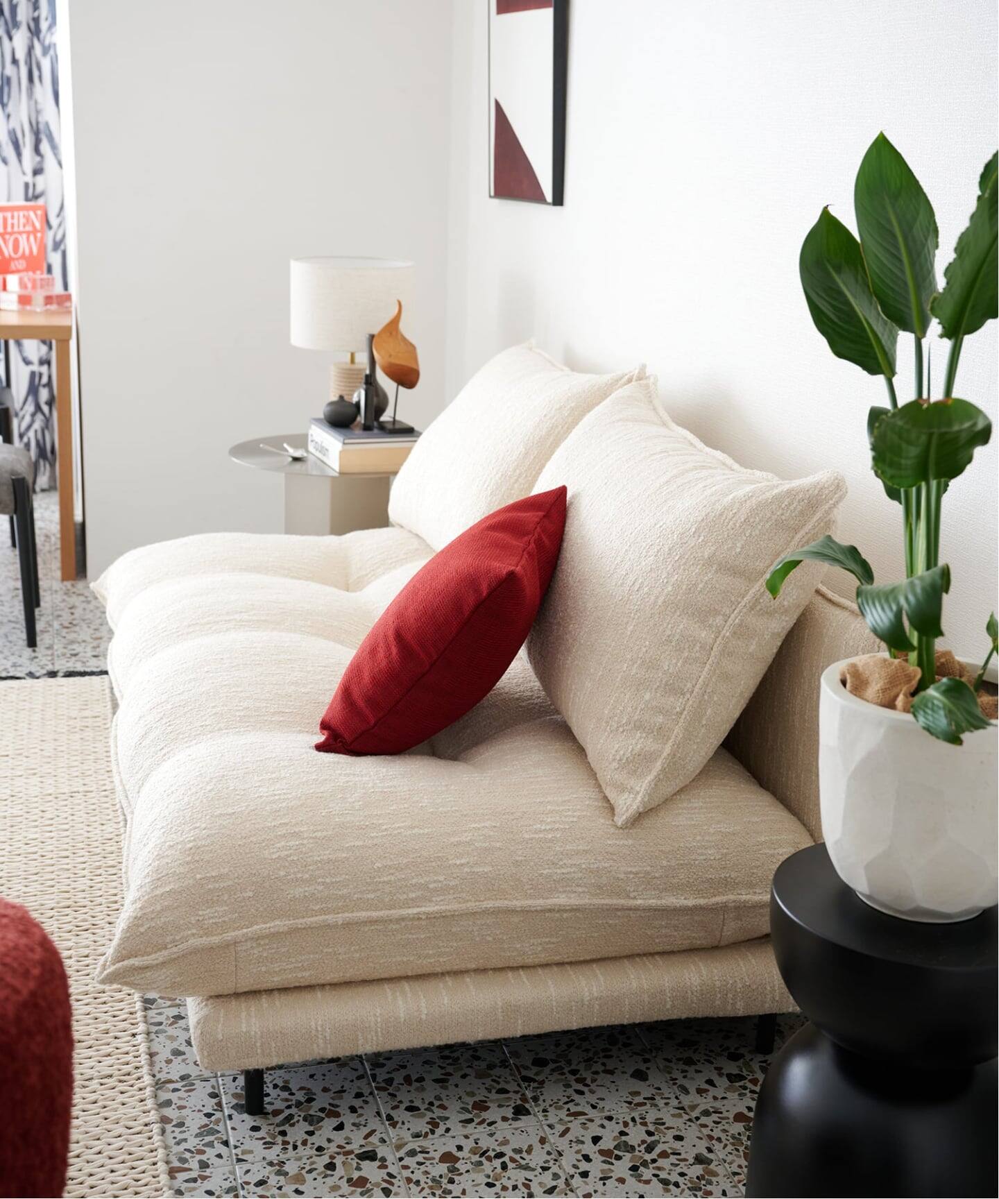 大型商品》PORTO SOFA Low W1700 (26IV) ポルトソファ アイボリー