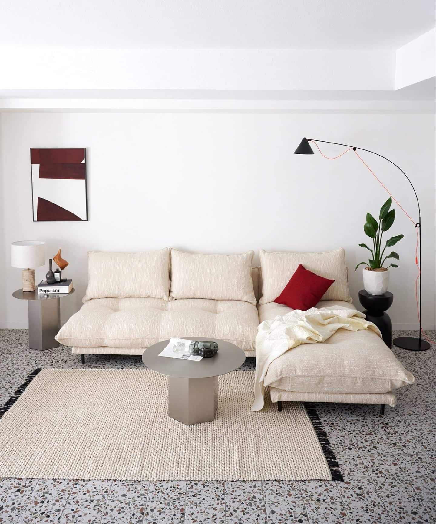 ポルトソファ　ホワイト　JOURNAL STANDARD FURNITURE 大型商品》PORTO COUCH SOFA Low (26IV) ポルトカウチソファ