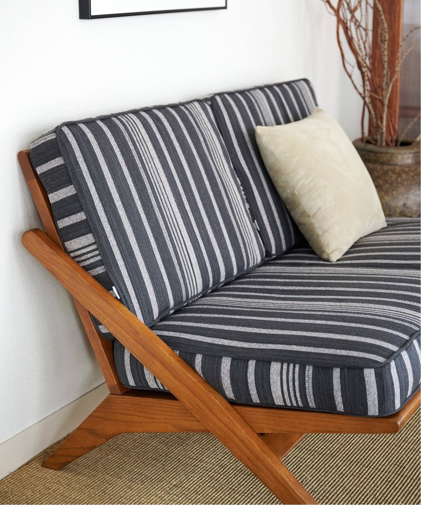 予約》GHENT SOFA 2P COVER STRIPE(GRY) ヘント ソファカバー（ソファ