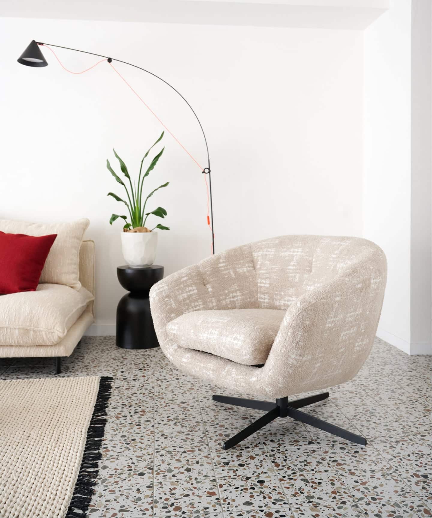 予約》《大型商品》MORROW LOUNGE CHAIR Beige モロー ラウンジチェア