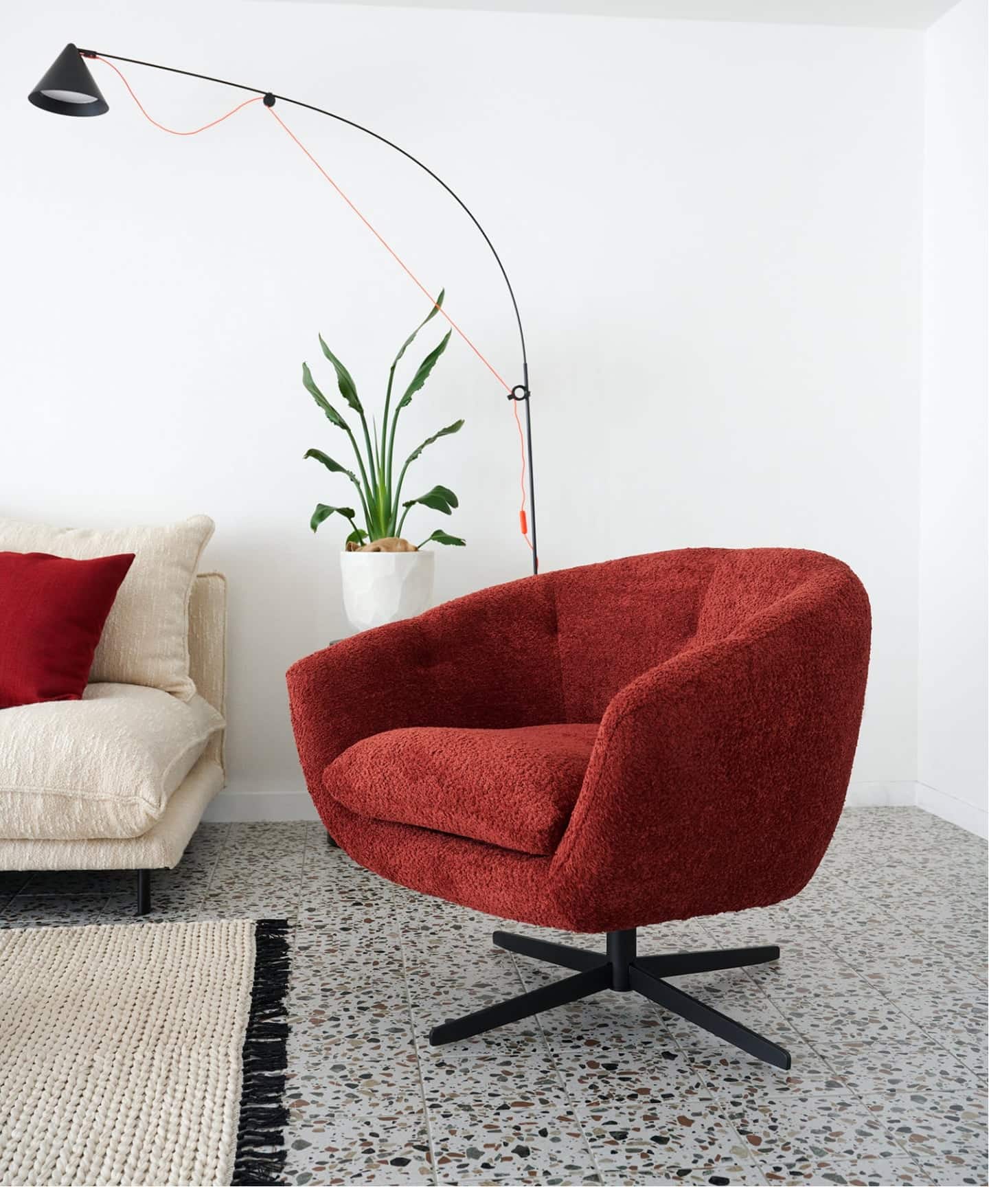 予約》《大型商品》MORROW LOUNGE CHAIR Wine モロー ラウンジチェア