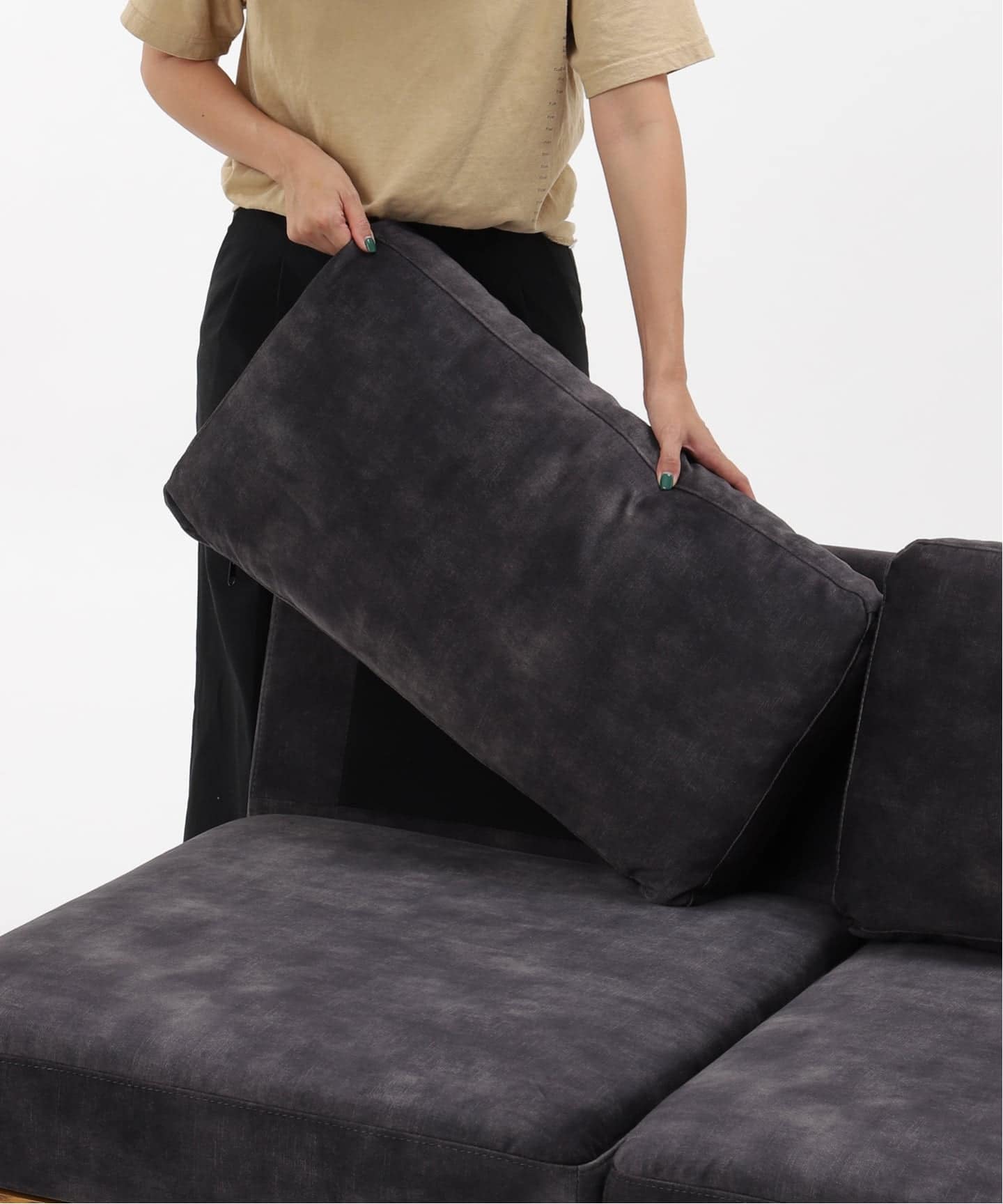 予約》《大型商品》LILLE SOFA 2P 2ND VELVET BK リルソファ