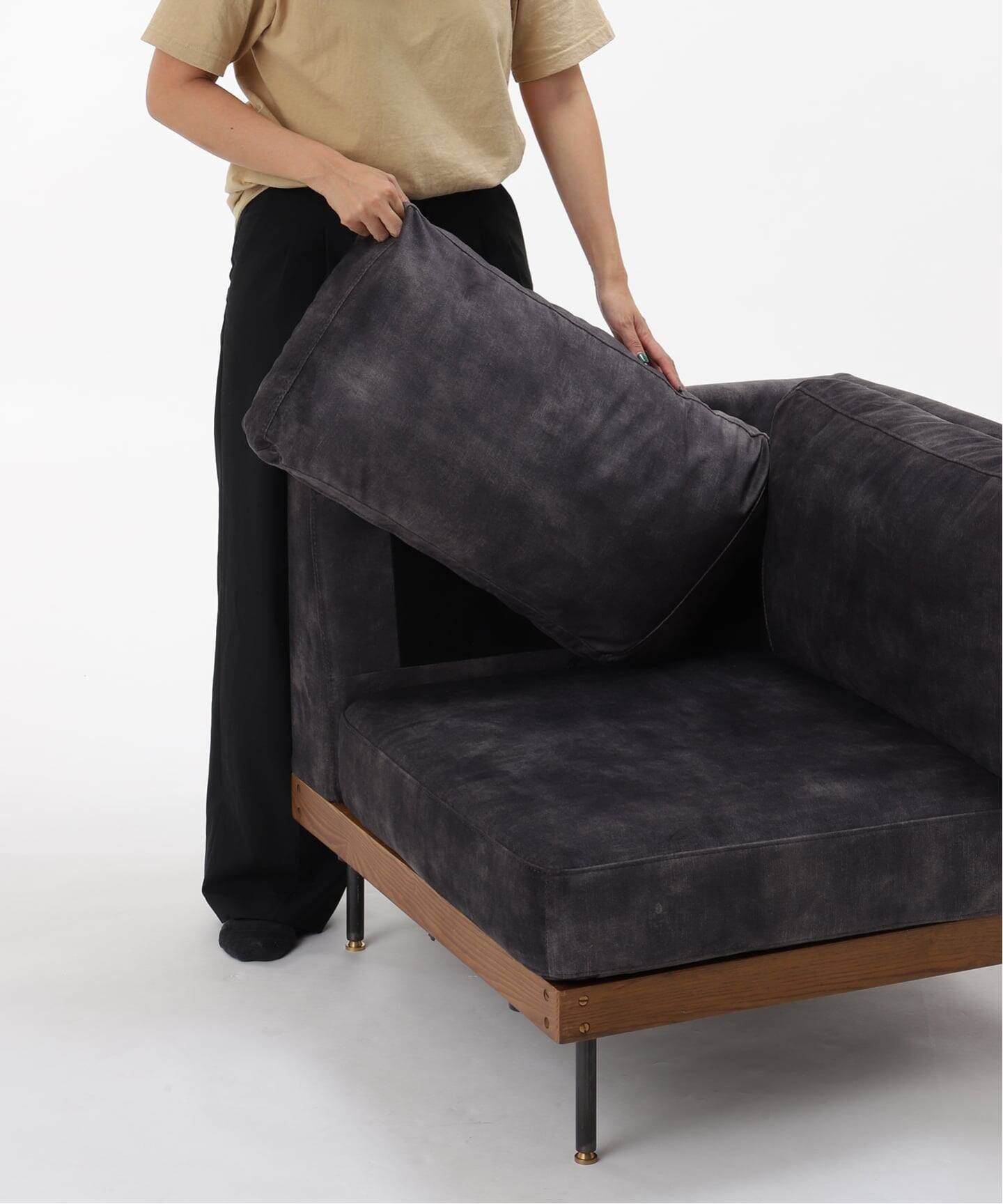 予約》《大型商品》LILLE CORNER SOFA 2ND VELVET BK リルコーナー