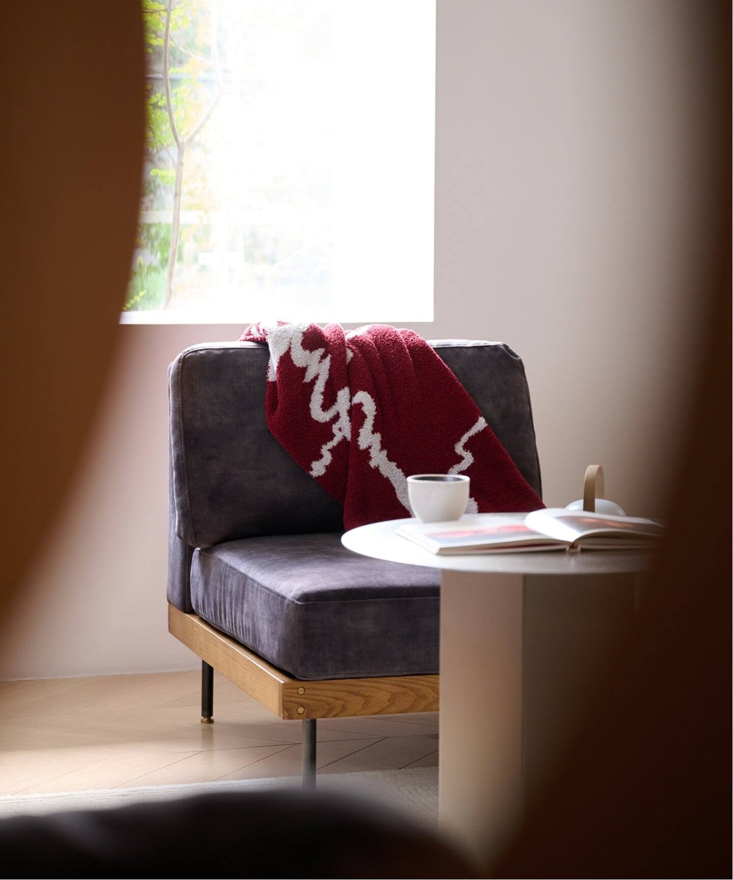 予約》《大型商品》LILLE SOFA 1P 2ND VELVET BK リルソファ
