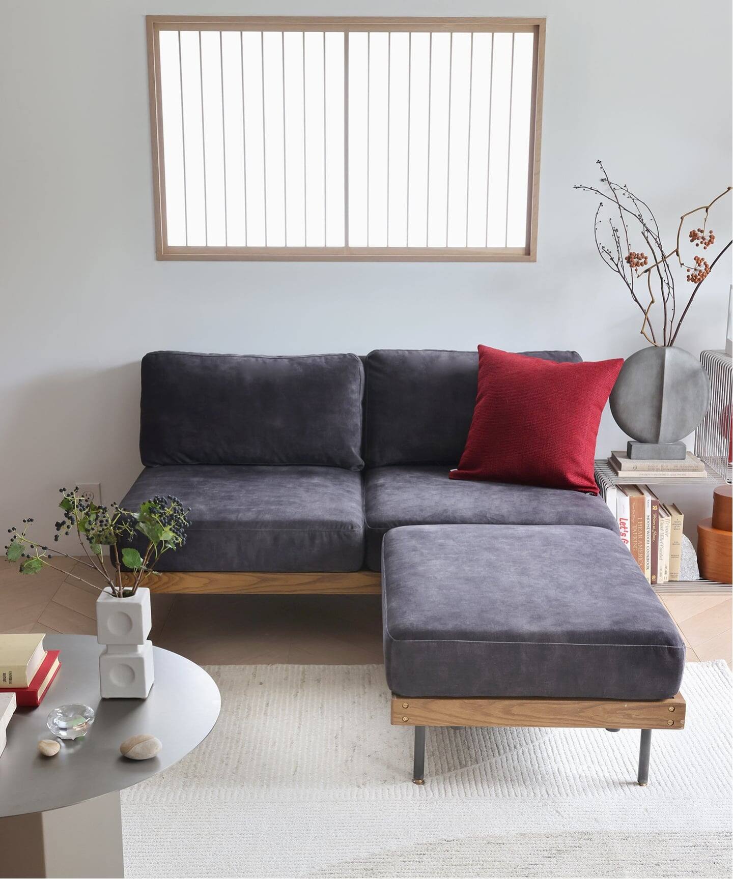 予約》LILLE OTTOMAN 2ND VELVET BK リルオットマン ベルベット