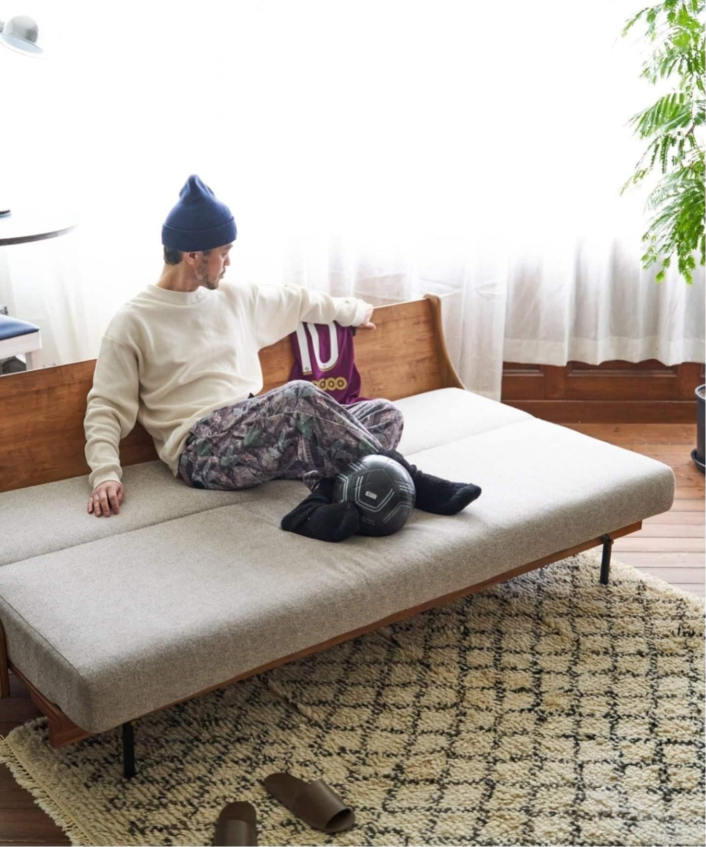 予約》《大型商品》HABITAT SOFA BED 200cm BEIGE ハビタソファ ベット