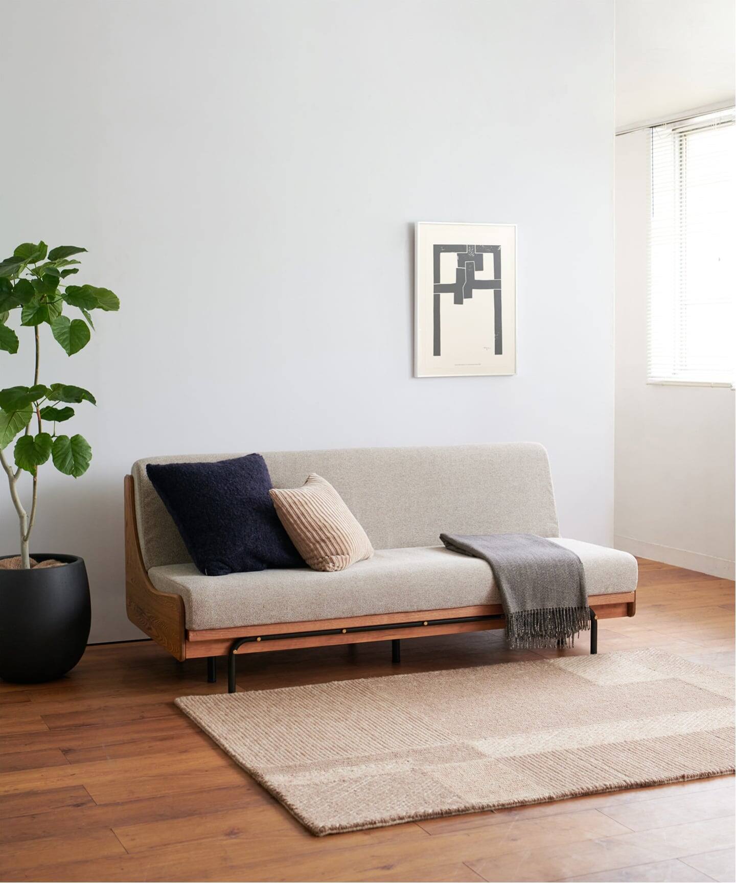 予約》《大型商品》HABITAT SOFA BED 180cm BEIGE ハビタソファ ベット