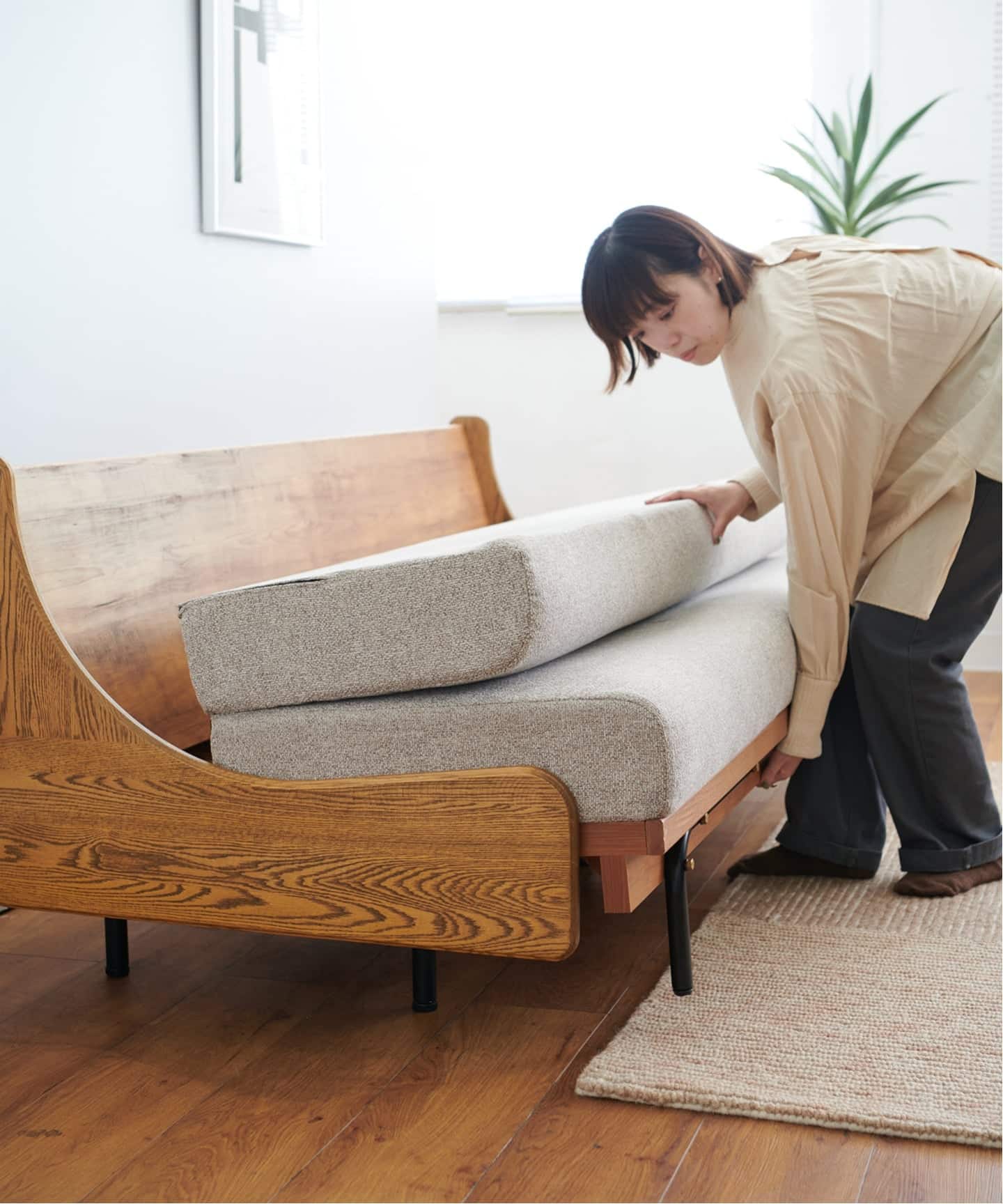 予約》《大型商品》HABITAT SOFA BED 180cm BEIGE ハビタソファ ベット