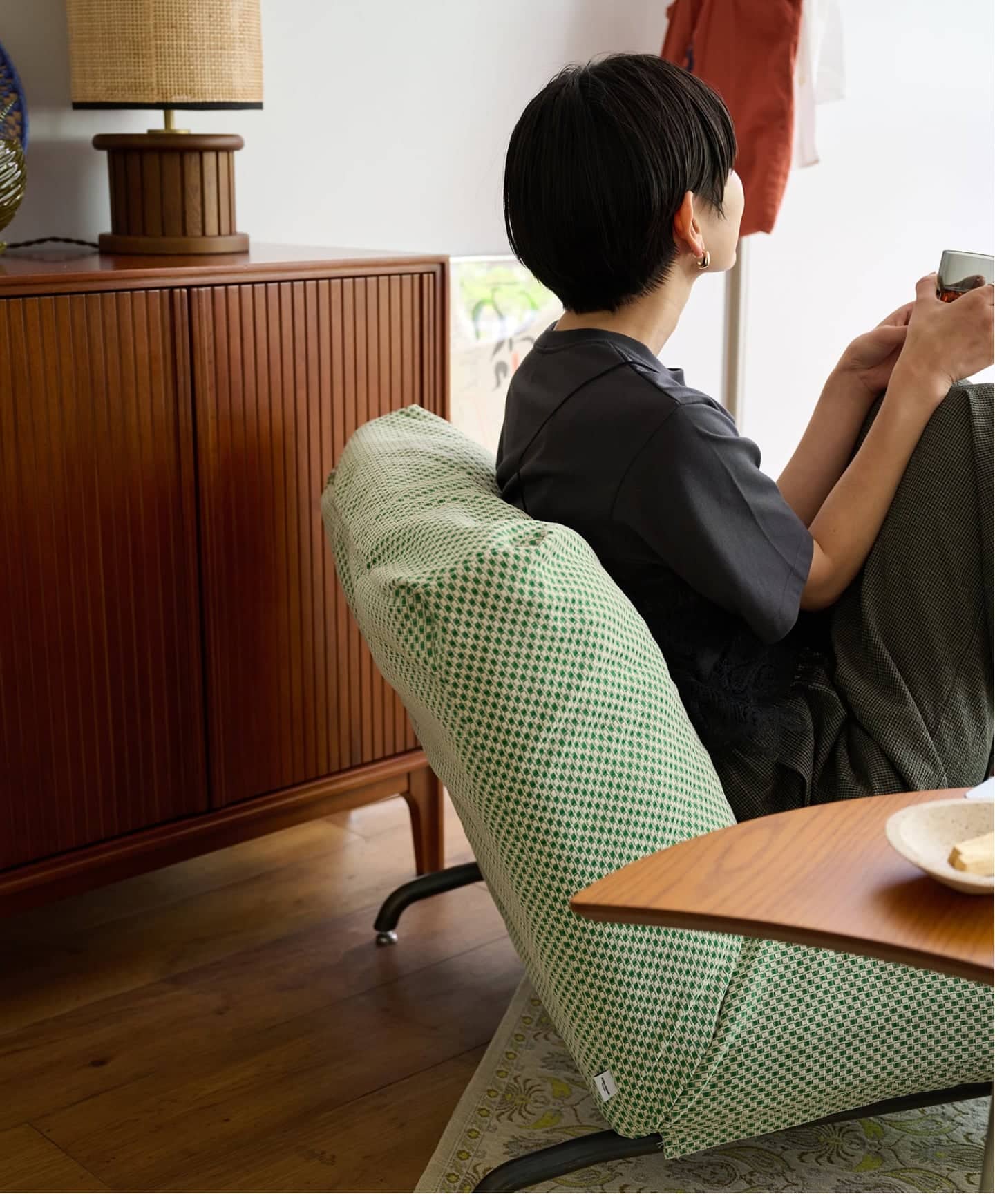 RODEZ CHAIR COVER F-CHK(GRN) ※カバーのみ ロデカバー（ソファ