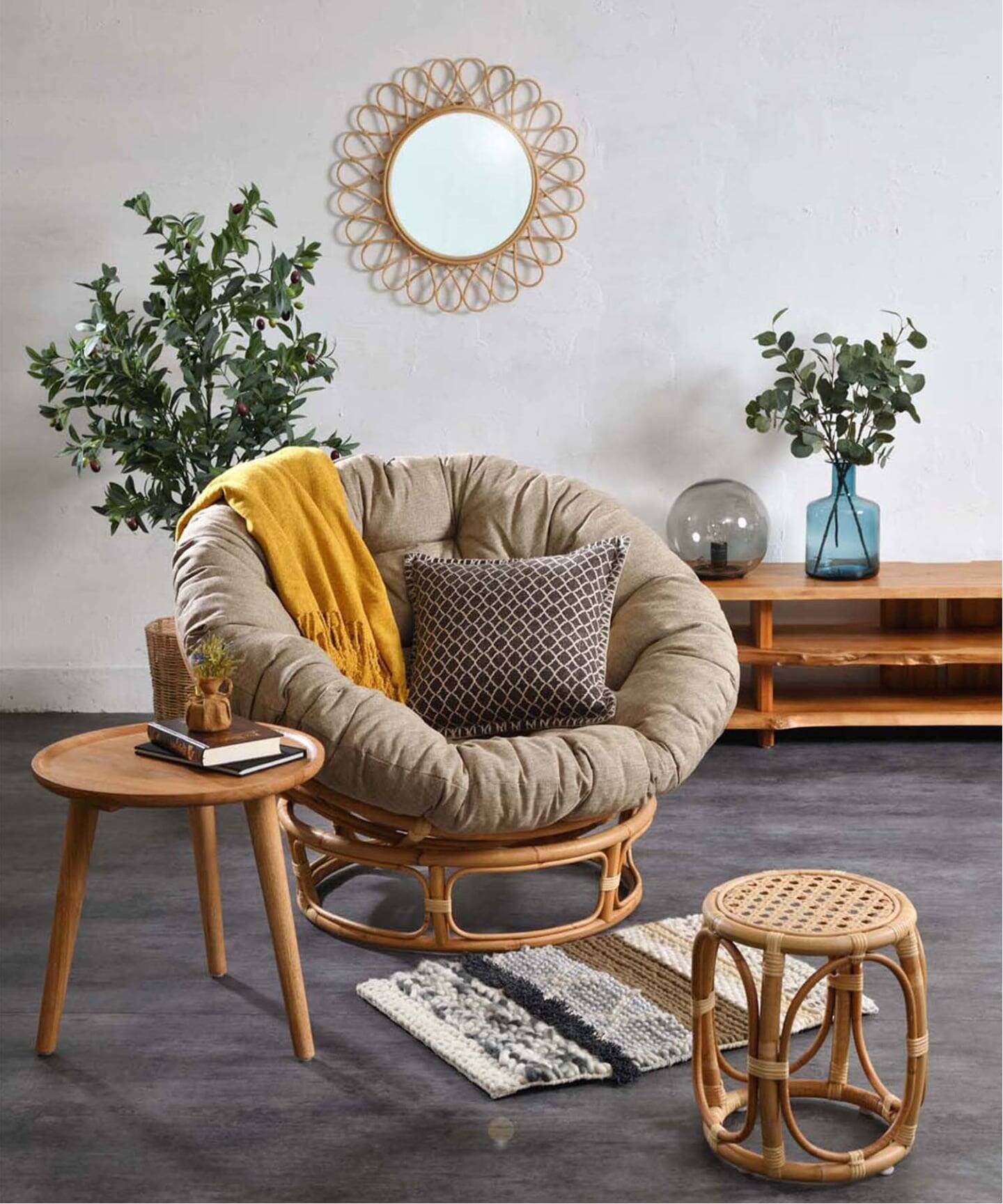 大型商品》【Sunflower Rattan】SIDE TABLE サイドテーブル（テーブル