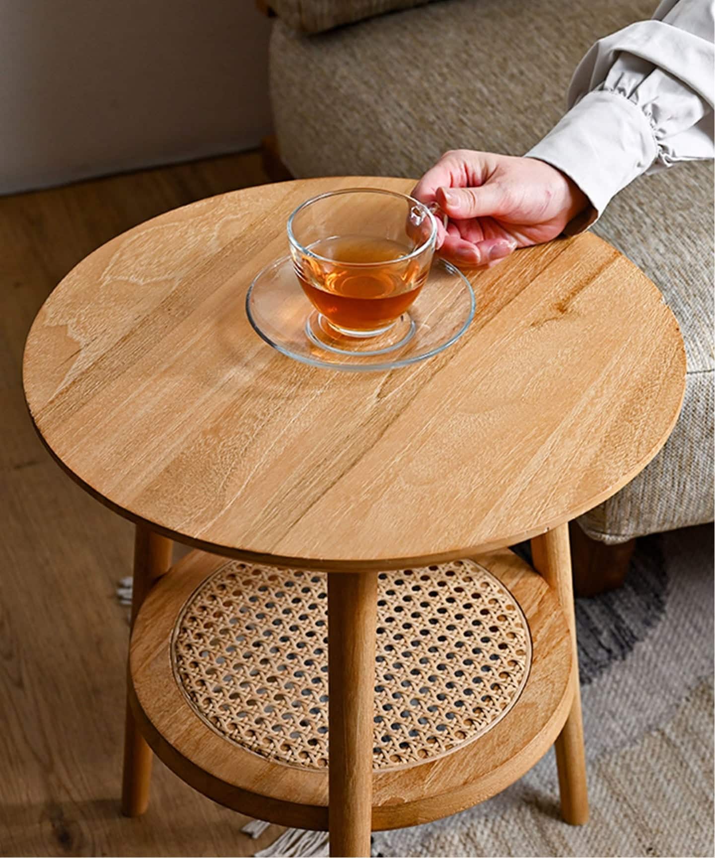予約》《大型商品》【Sunflower Rattan】SIDE TABLE(RM) サイド