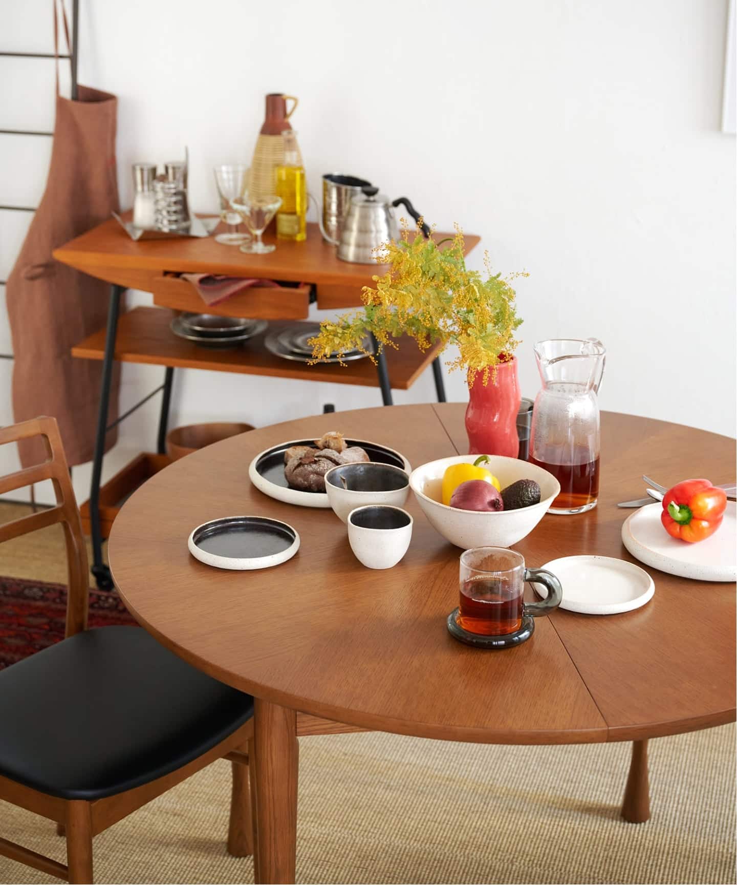 大型商品》AROS ROUND TABLE W1100 brown アロス ラウンド テーブル