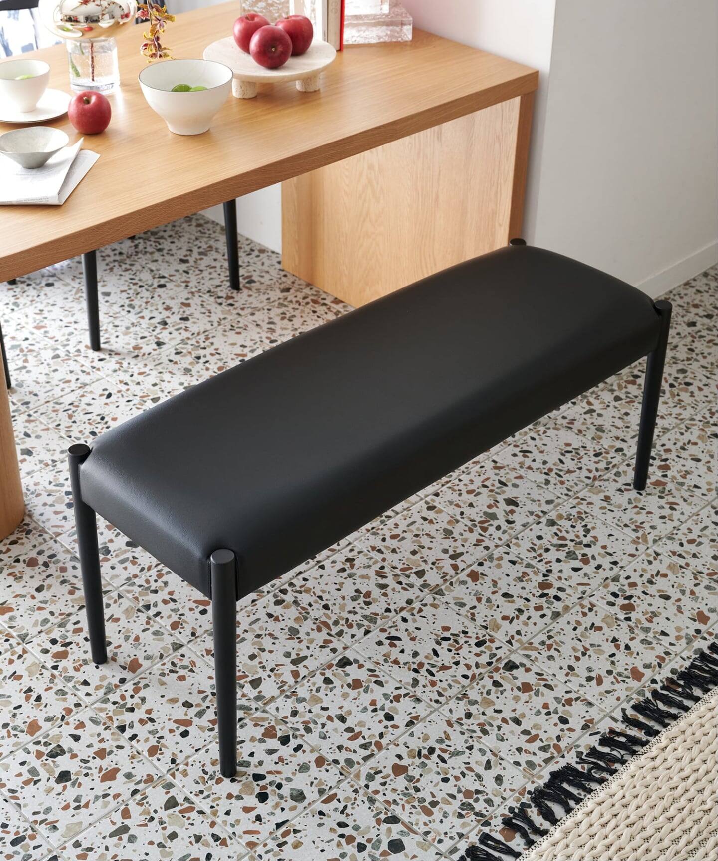 大型商品》PORTO FLAT BENCH black ポルト フラットベンチ（チェア