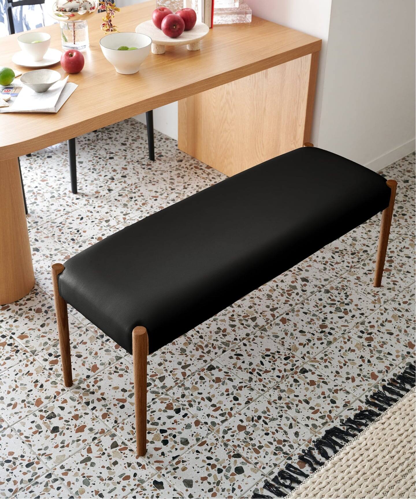 大型商品》PORTO FLAT BENCH brown ポルト フラットベンチ（チェア