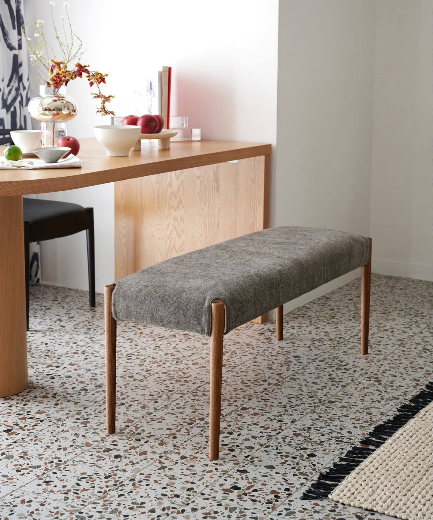 大型商品》PORTO FLAT BENCH brown ポルト フラットベンチ（チェア