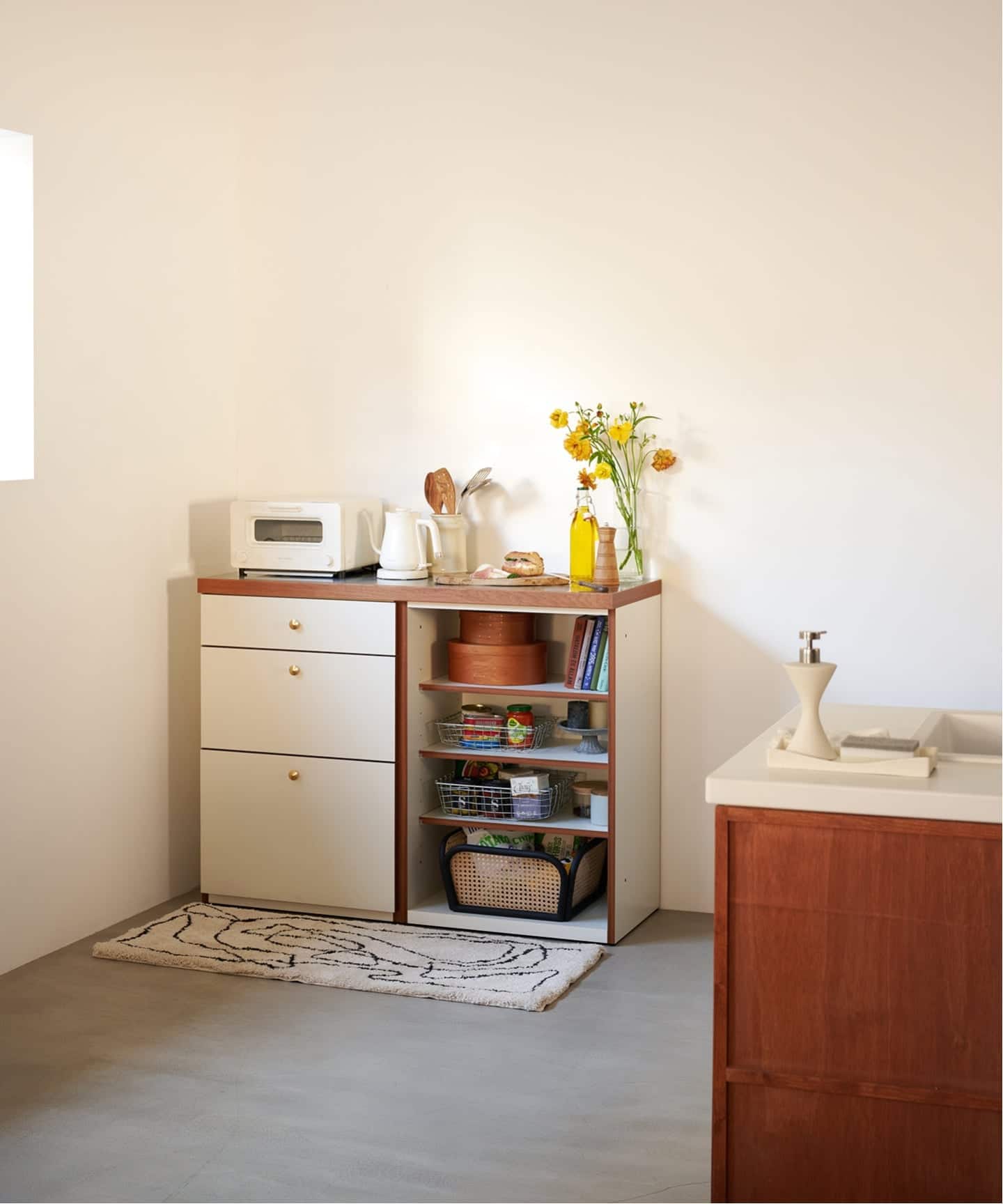 大型商品》LYSE KITCHEN UNIT OPEN SHELF リーセ キッチンカウンター