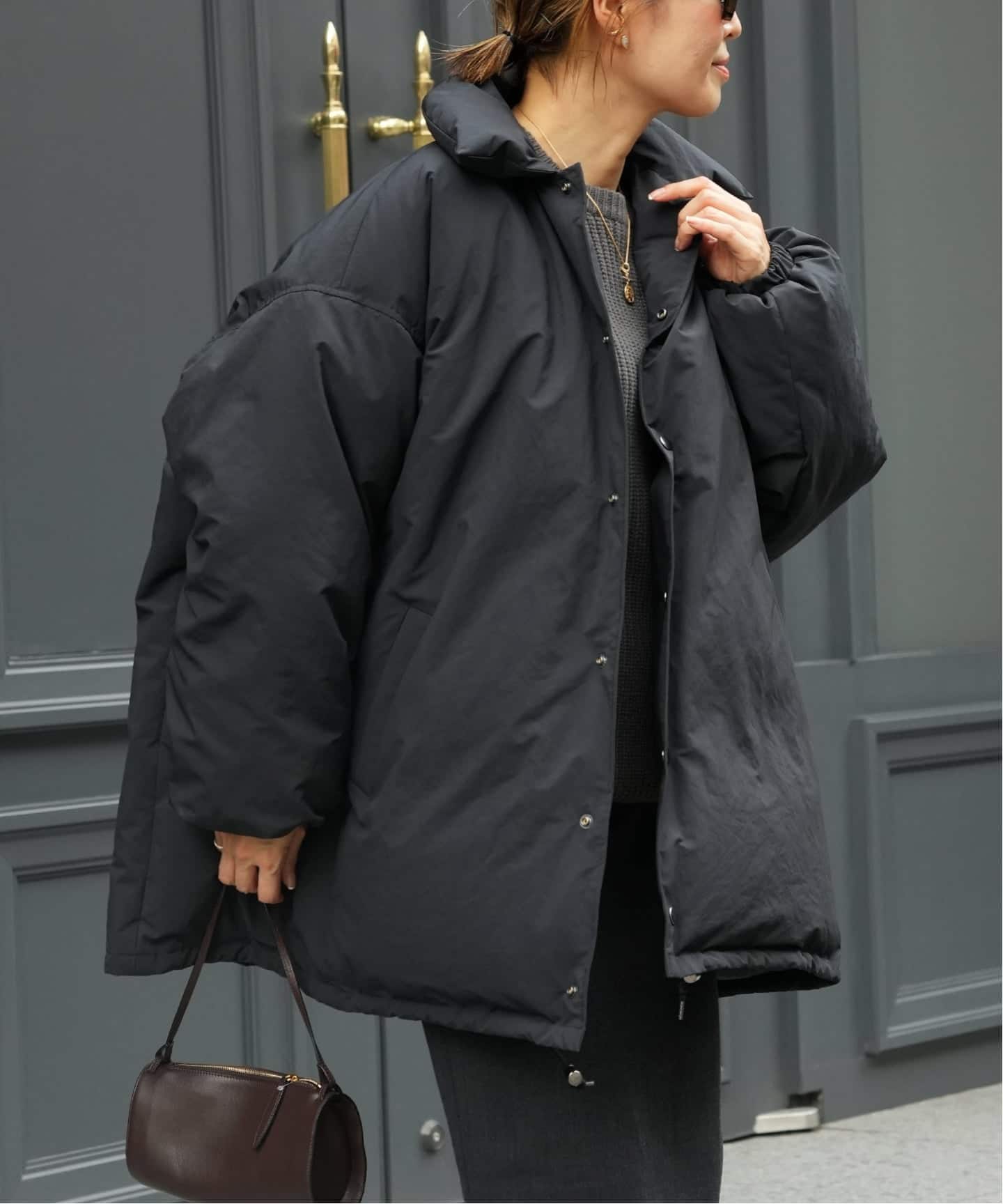 予約》【CALUX/キャラクス】PUFFER COACH JACKET（ダウンジャケット